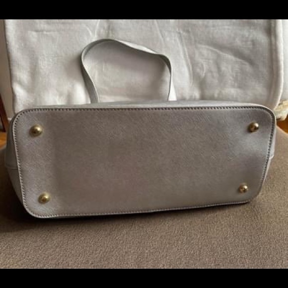 Dkny Metallic Silver Saffiano Leather Large Shopper Tote - Picture 3 of 7